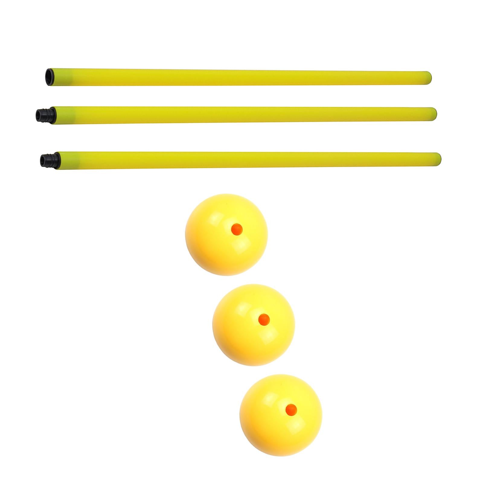 3 Sets Football Door Pole Training Tool Sign Obstacle Marker Rod and Base