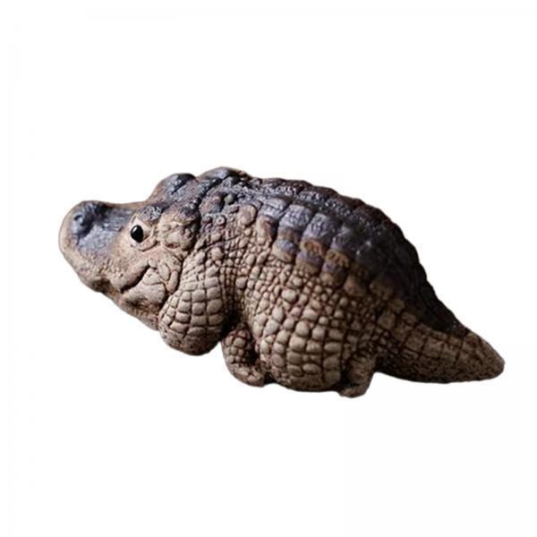 2xClay Alligator Crocodile Mini Tea Pet Figurine Lovely Decoration for Bedroom