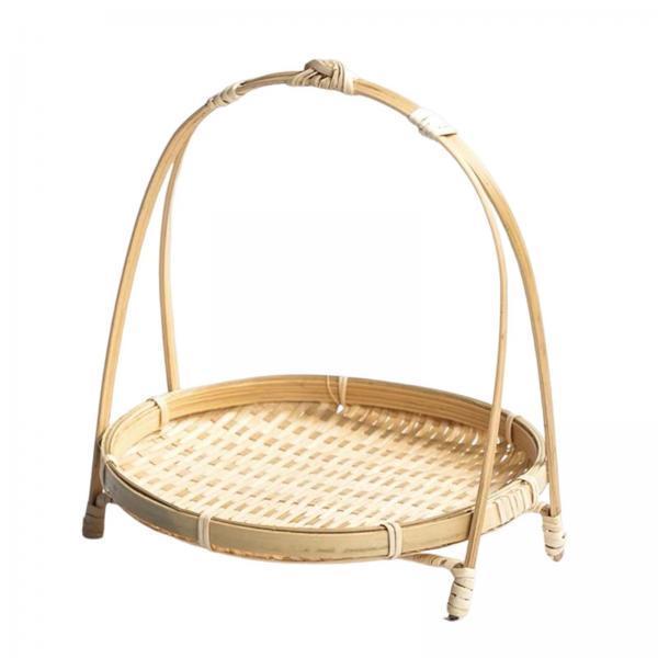 2xHandwoven Fruit Basket Serving Trays Rattan for Kitchen Restaurant Table