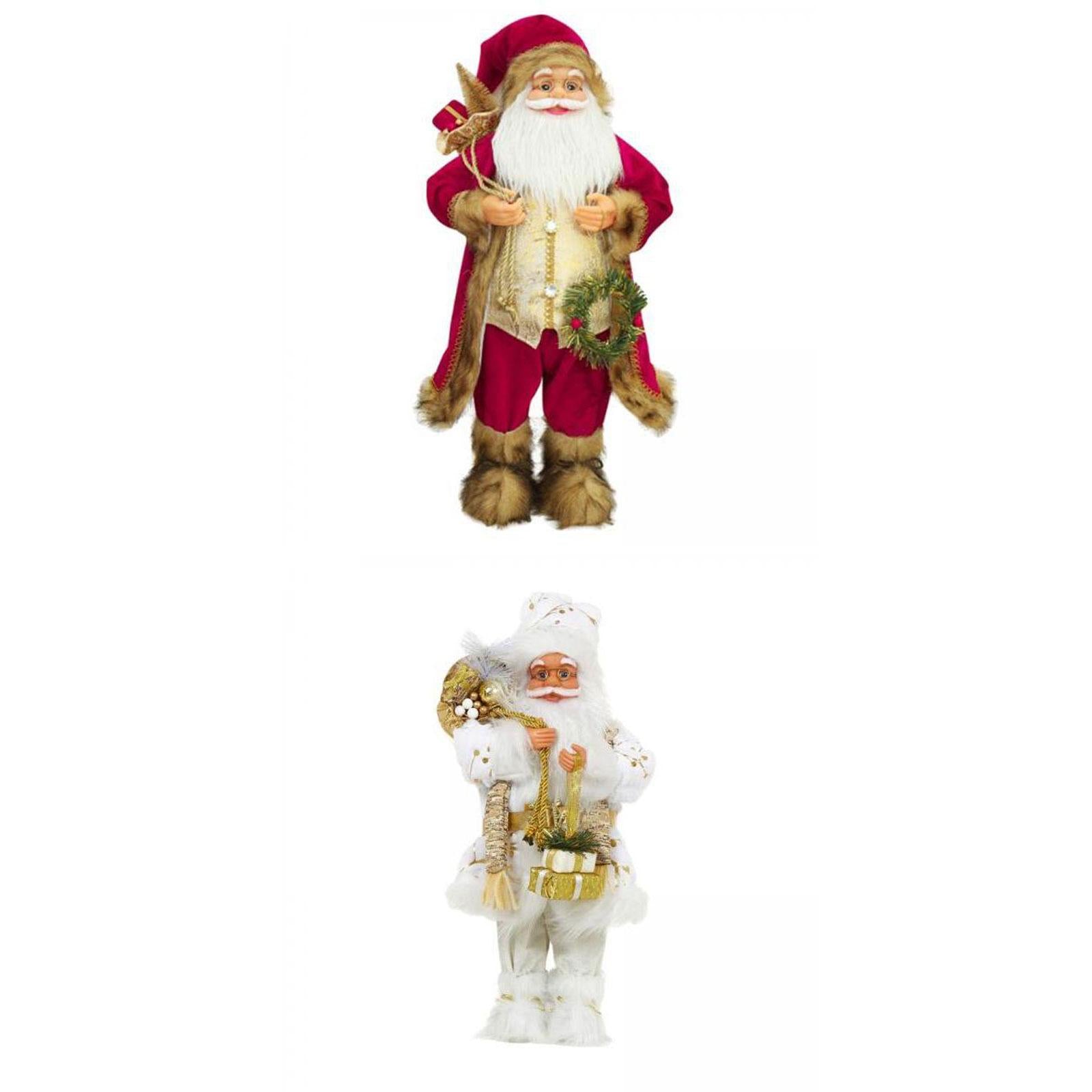 2x Santa Claus Figurine Ornament Decoration Indoor Table Desk Statue