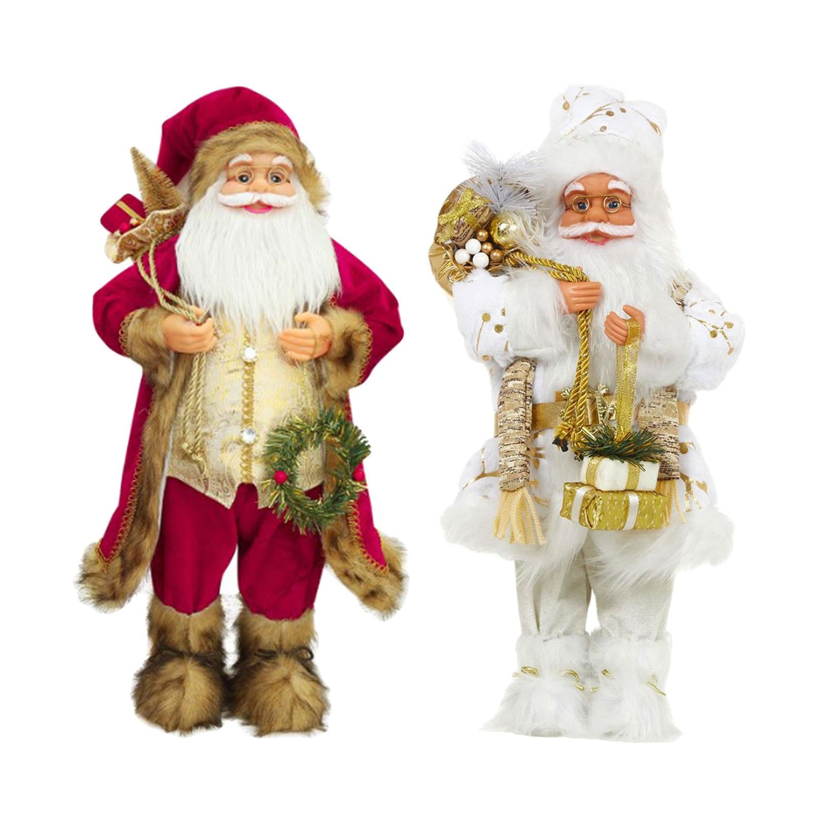2x Santa Claus Figurine Ornament Decoration Indoor Table Desk Statue
