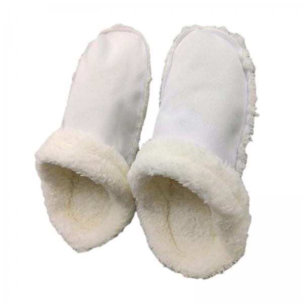 2xLiner Plush Slippers Cover Thick Plush Hole Shoes Cover for Bathroom Kitchen 17cm white