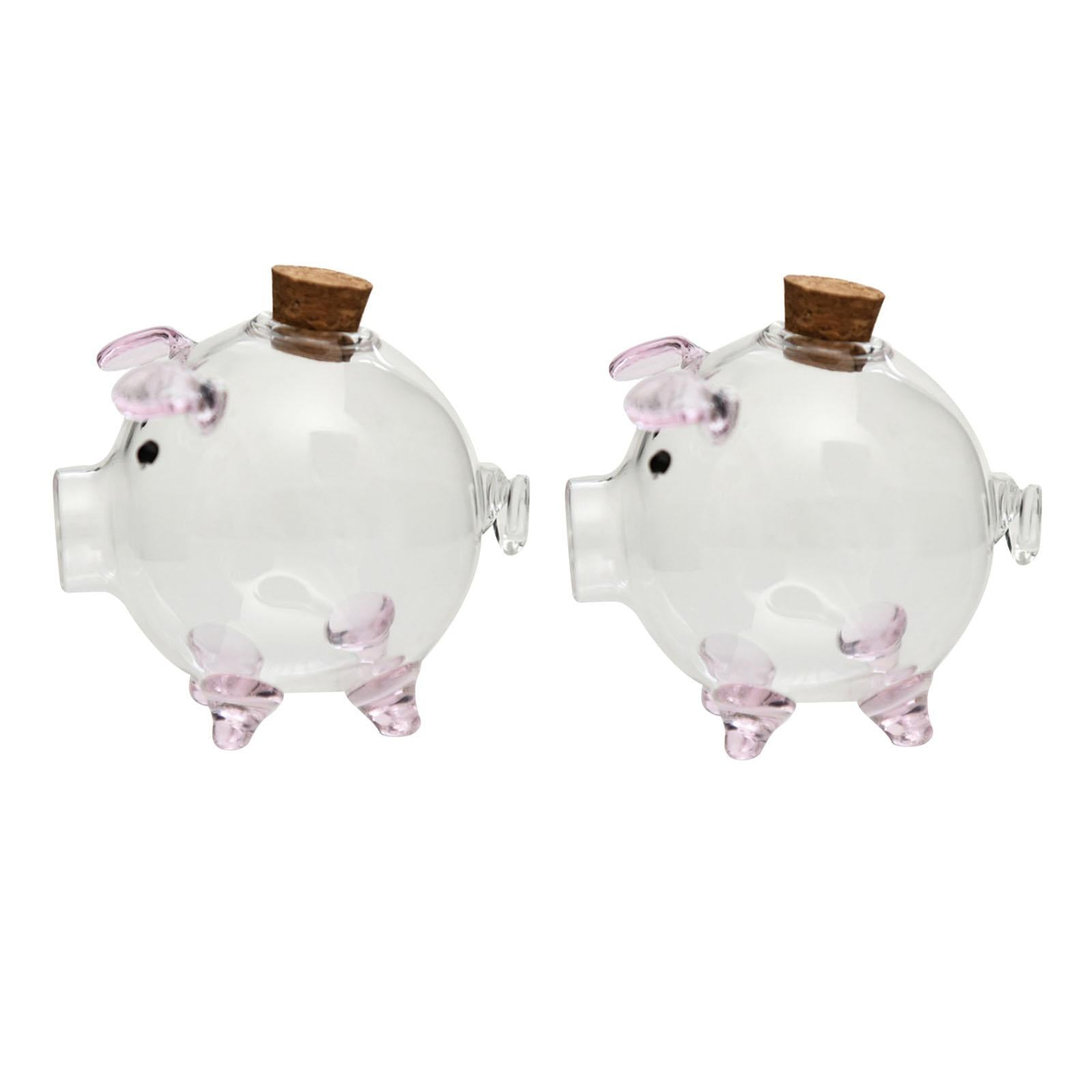 2xPiggy Bank Festival Gift Delicate Glass Pig Figurine for Kids Boys Exquisite