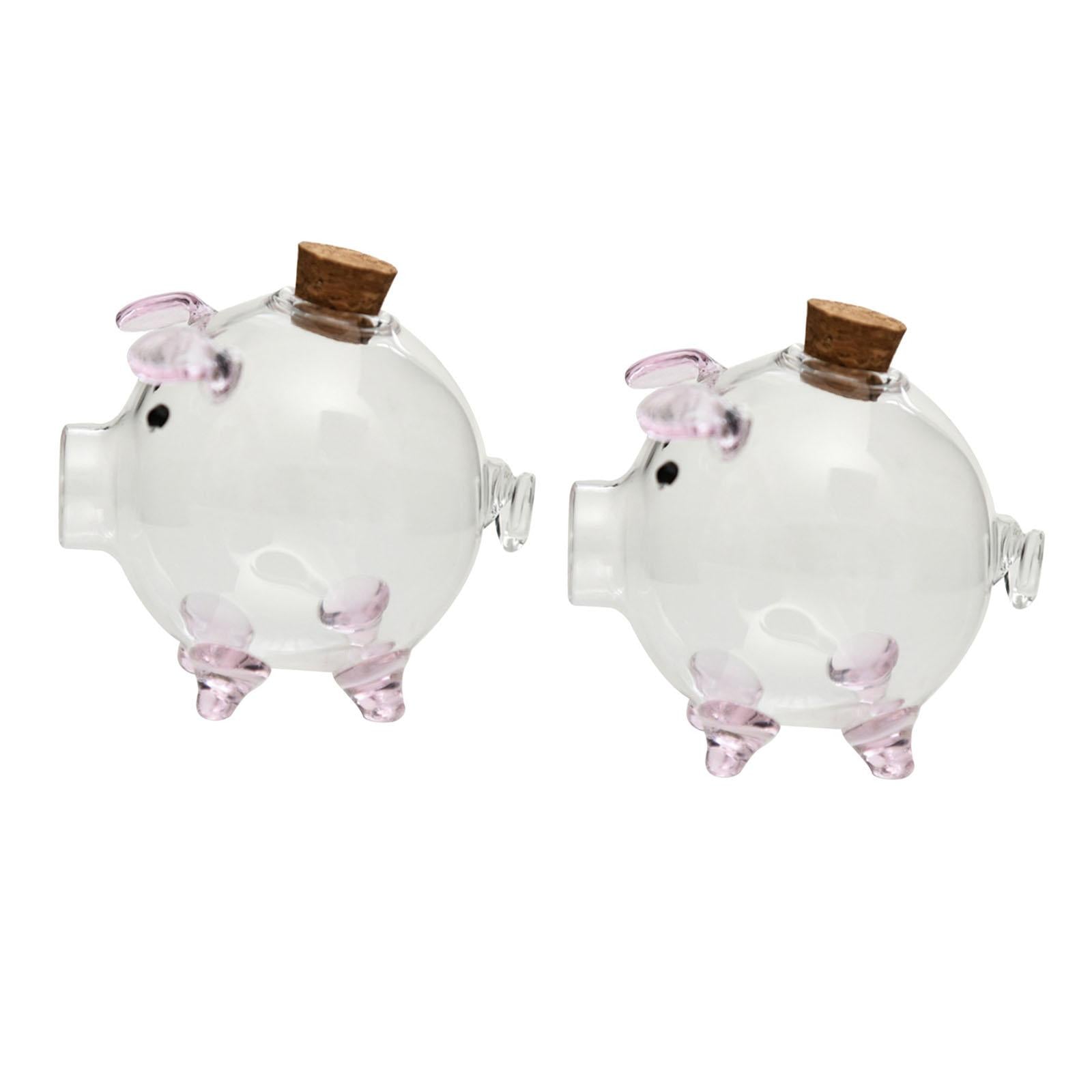 2xPiggy Bank Festival Gift Delicate Glass Pig Figurine for Kids Boys Exquisite