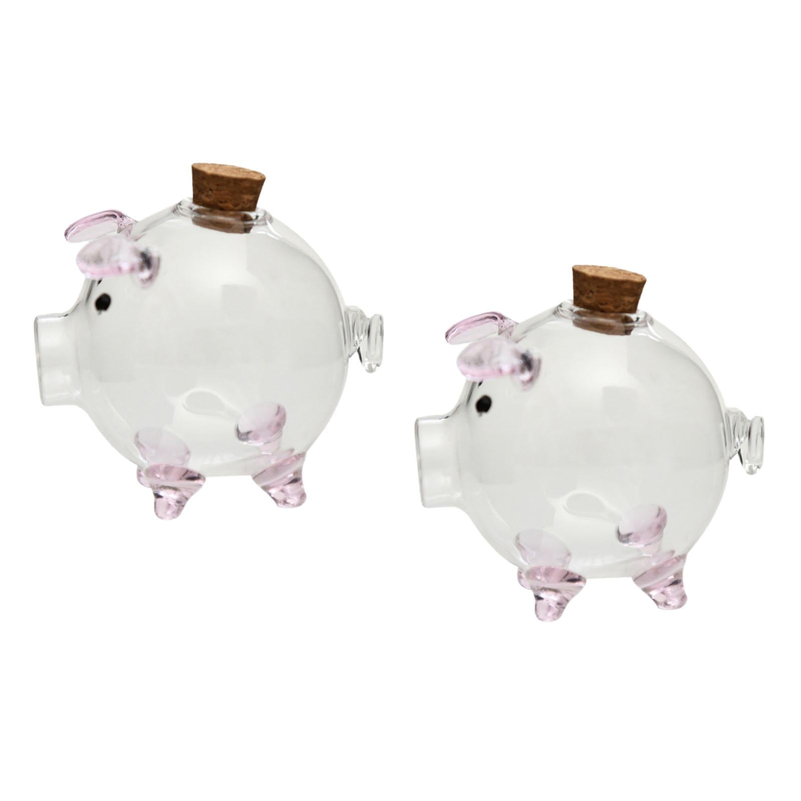 2xPiggy Bank Festival Gift Delicate Glass Pig Figurine for Kids Boys Exquisite