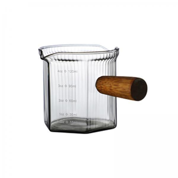 2xGlass Measuring Cup Heat Resistant Clear Mixing Mug for Teahouse Cafe Style A 120ml
