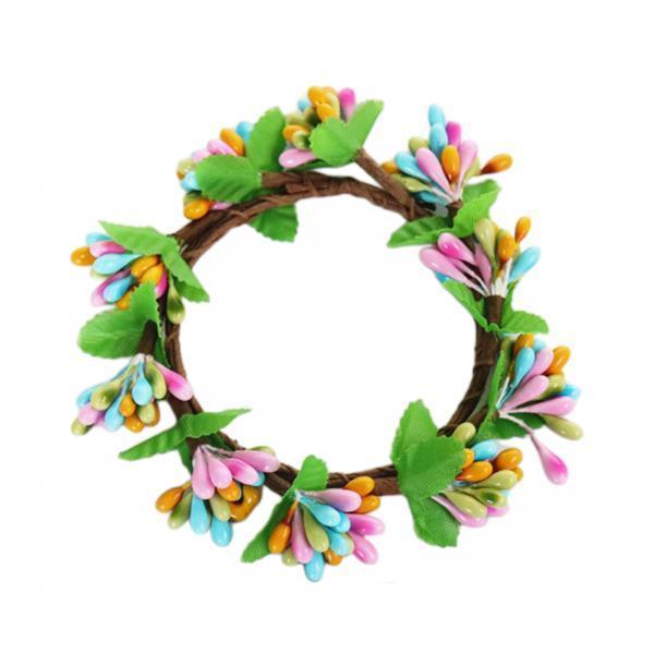 4x Easter Candle Rings Wreath Candleholder Decorations for Party Festival