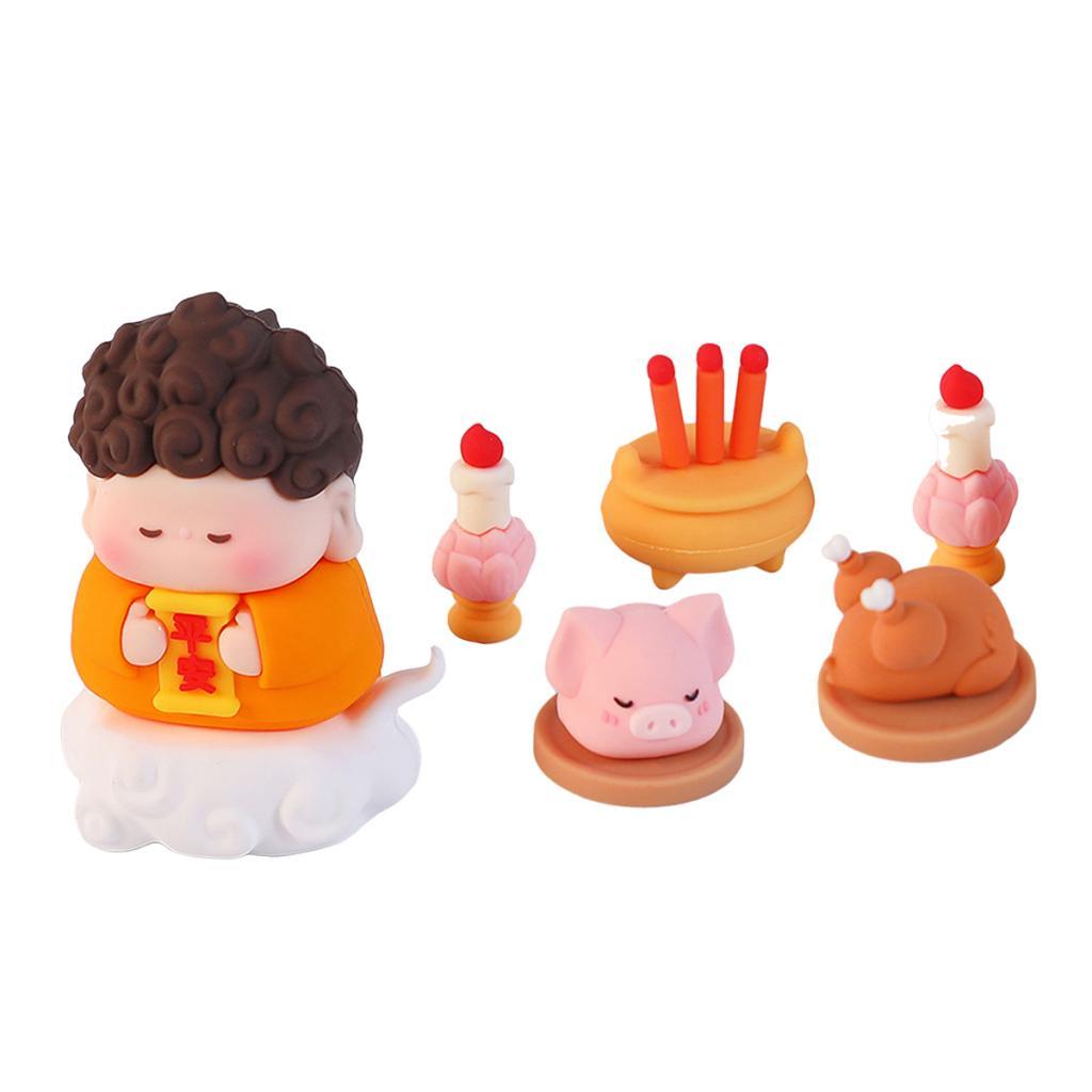 Blessings Figurine Chinese New Year Ornament Statue Sculpture