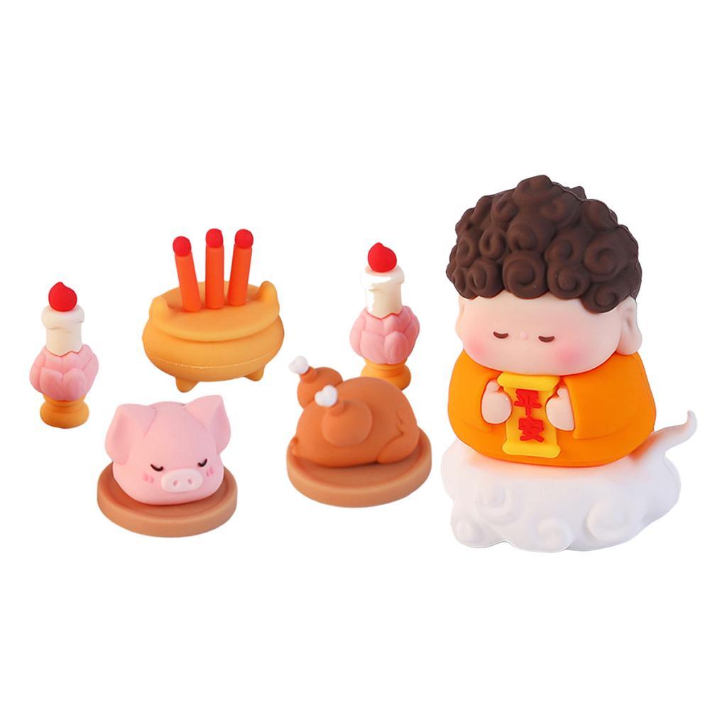 Blessings Figurine Chinese New Year Ornament Statue Sculpture