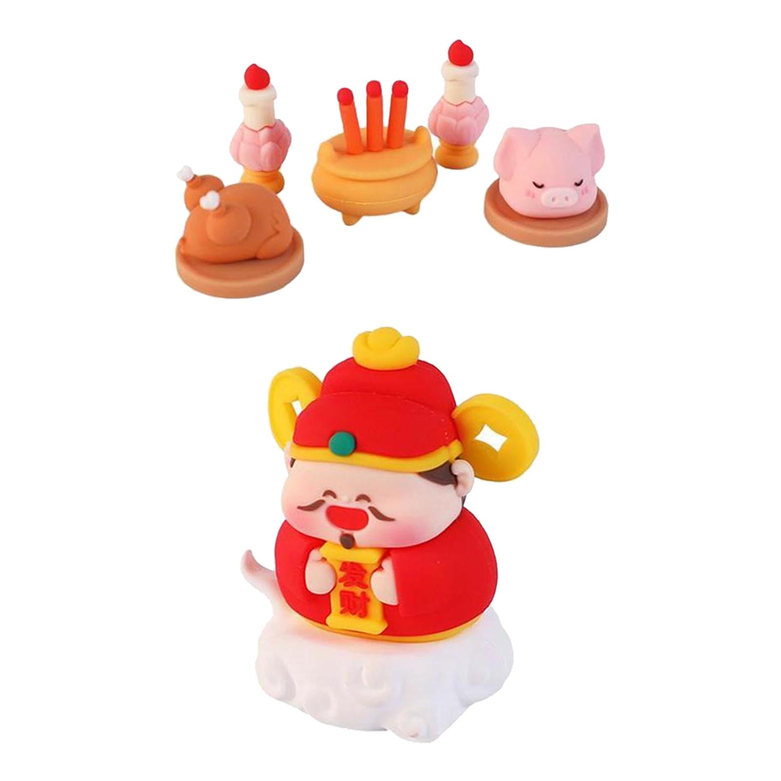 Blessings Figurine Chinese New Year Ornament Tribute Statue Sculpture