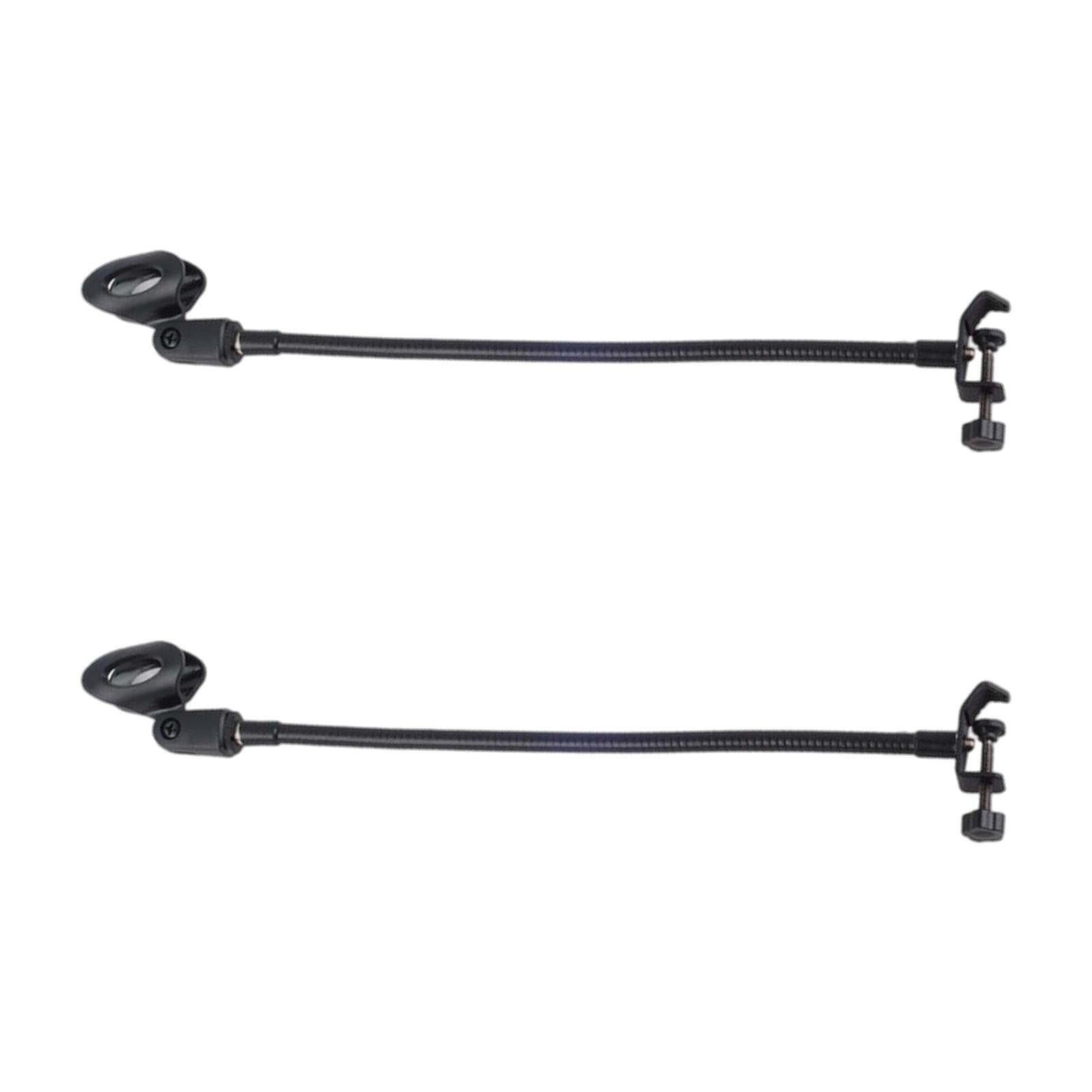 2Pcs Desk Mic Stand Universal Hose Shelves Microphone Flexible Tube Clips