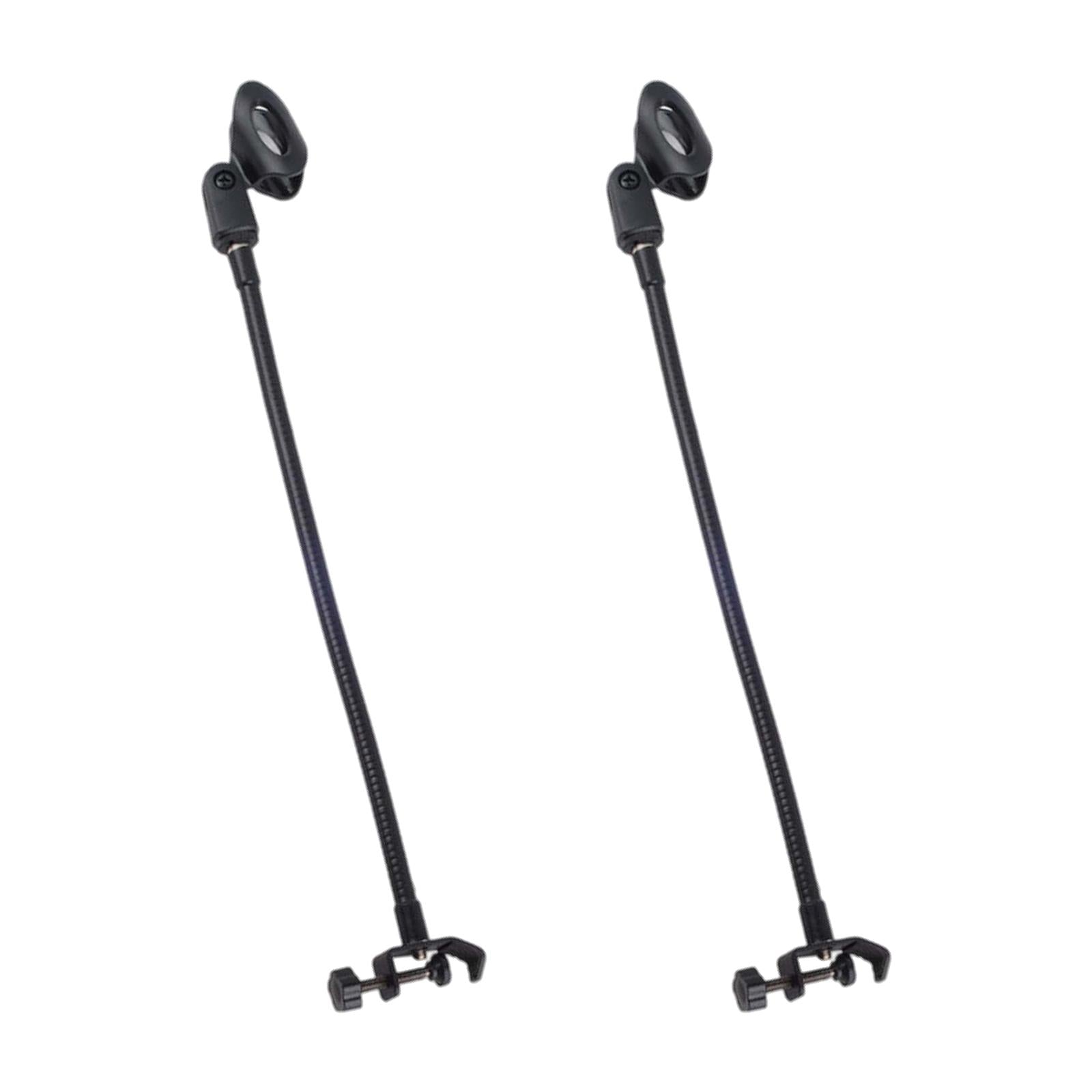 2Pcs Desk Mic Stand Universal Hose Shelves Microphone Flexible Tube Clips