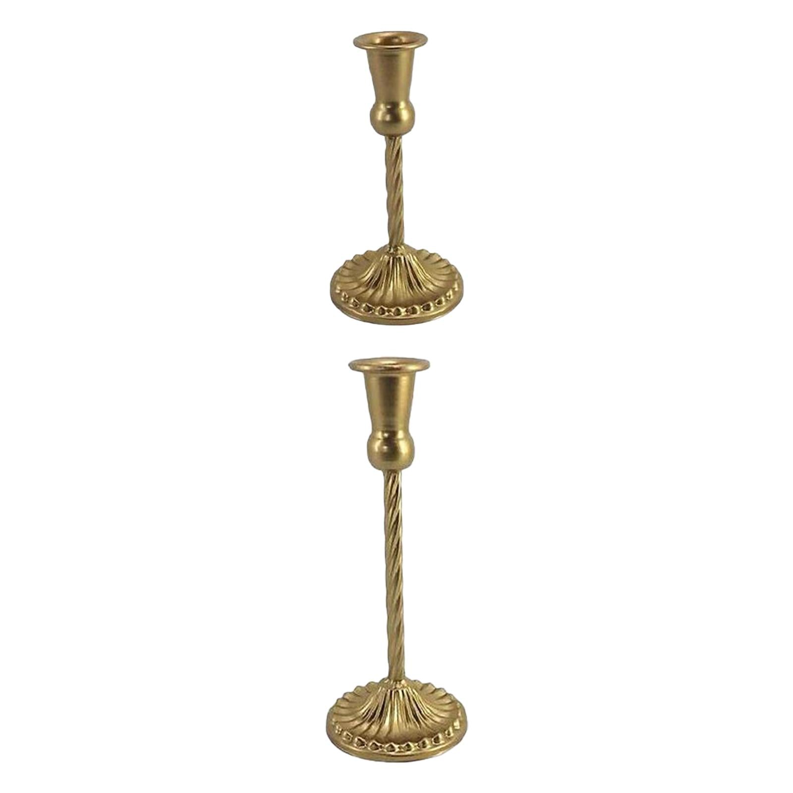 2 Piece Candle Holder Metal Candlestick Ornament for Festival Dinner Home