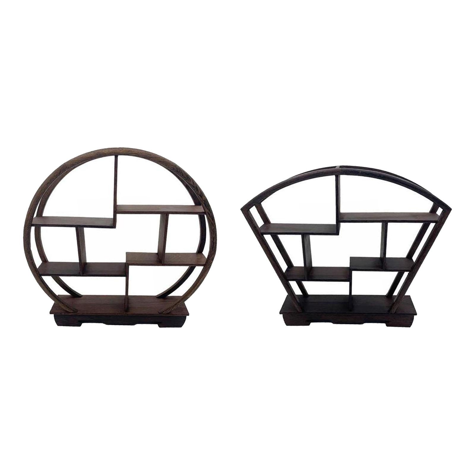 2 Piece Wood Display Riser Stand Storage Rack Organizer for Vase Gift Crafts