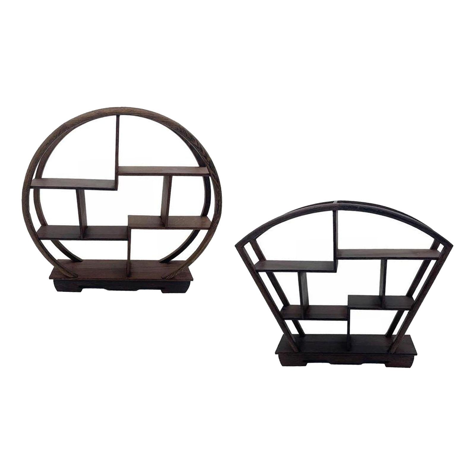 2 Piece Wood Display Riser Stand Storage Rack Organizer for Vase Gift Crafts