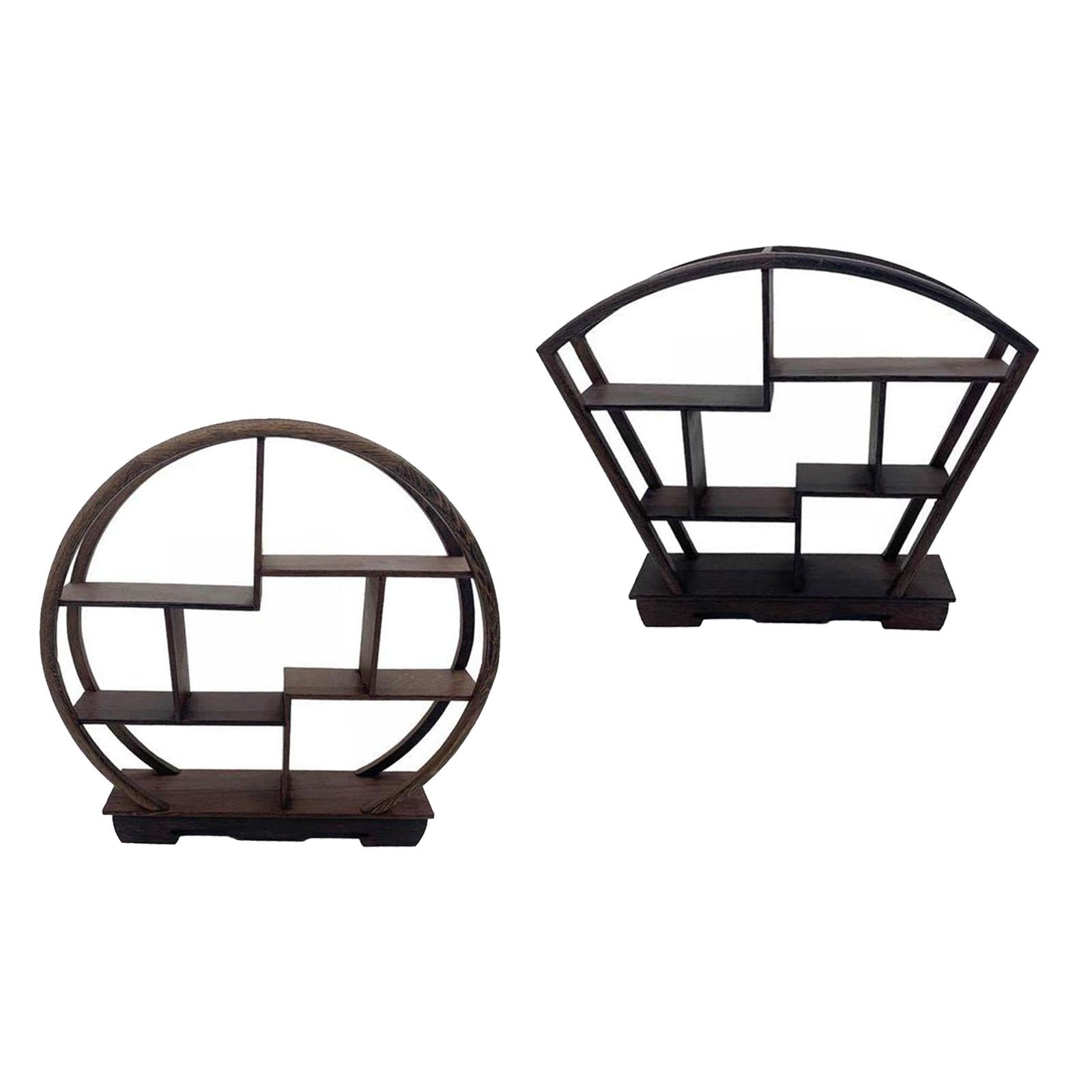 2 Piece Wood Display Riser Stand Storage Rack Organizer for Vase Gift Crafts