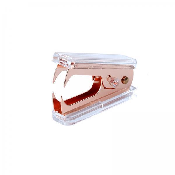 4xManual Stapler Transparent Acrylic for Bookbinding Document Office Supplies Rose Gold