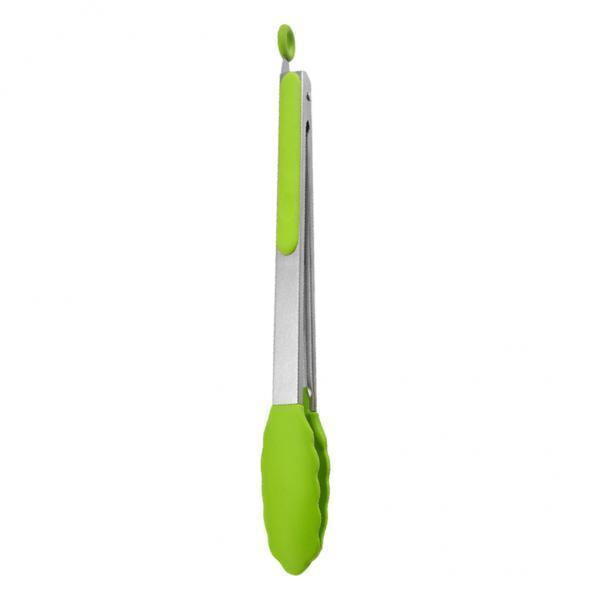 2xKitchen Tongs with Silicone Tips Food BBQ Cooking Utensil 12 inch Green