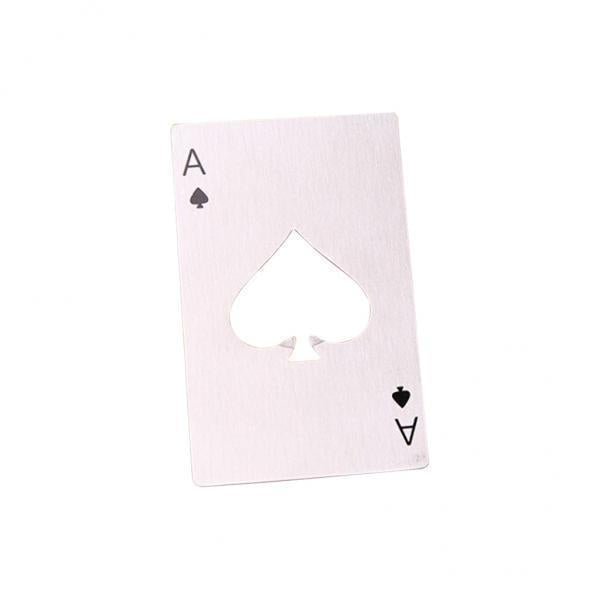 3xMultifunction Credit Card Size Bottle Openers Sturdy Ace Poker Opener Silver