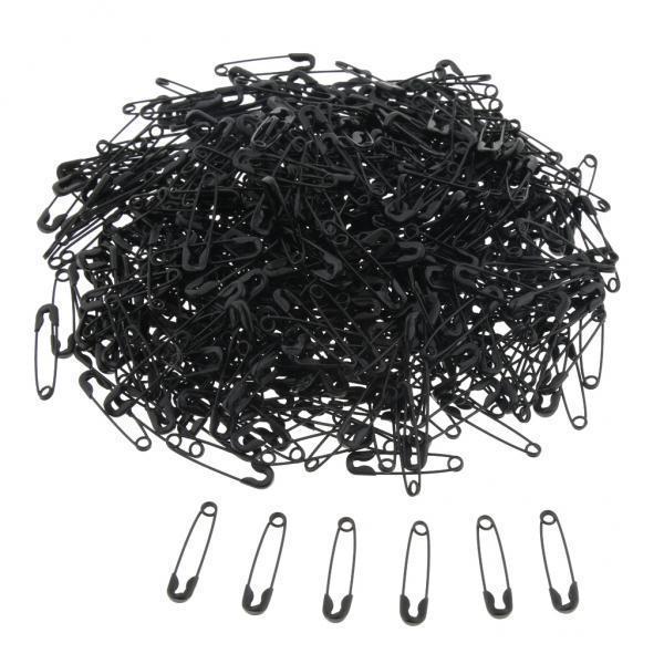3xGlossy Metal Needle Safety Pins Nickle Plated 500PCS 18mm Black