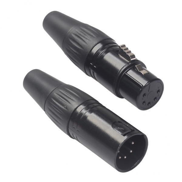 2x Zinc Alloy 5 Pins Audio Video RCA Solderless Adapter Plug