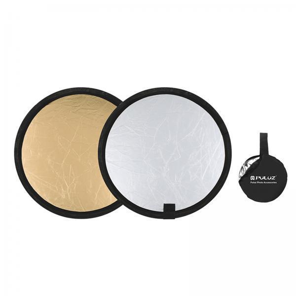 2xMini Light Reflectors Round 12 inch 30cm Gold for Travel Photography Film