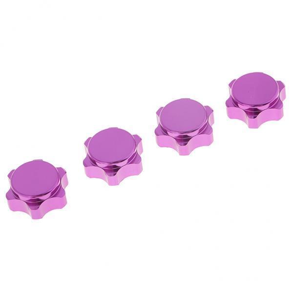 4x4x Aluminum Wheel Hub Cover 17mm Hex Nut for RC 1/8 Model Car Parts Purple