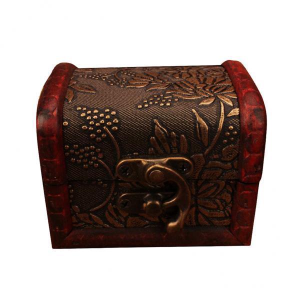 2xChinese Retro Vintage Wood Mini Woman Jewelry Box Necklace Storage Box Case