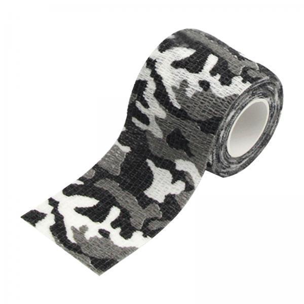 2xFinger Tape Band Elastic Wrap for Outdoor Sports Ice and Snow Sports Fishing black white grey