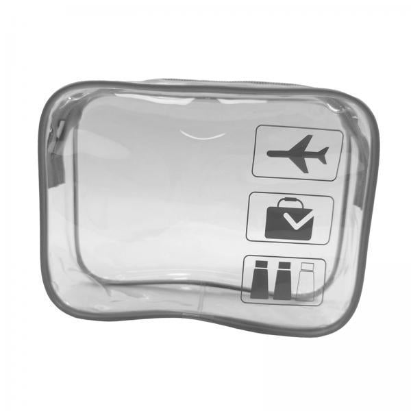 3xClear Makeup Bag Bag for Essentials Traveling Bathroom Gray
