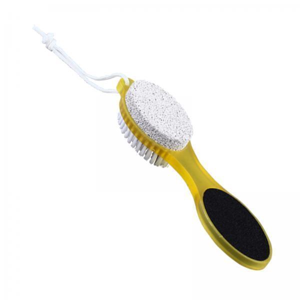 3x4 in 1 Feet Pedicure Tools Cleaning Brush Dead Skin Remover for Wet Home Yellow