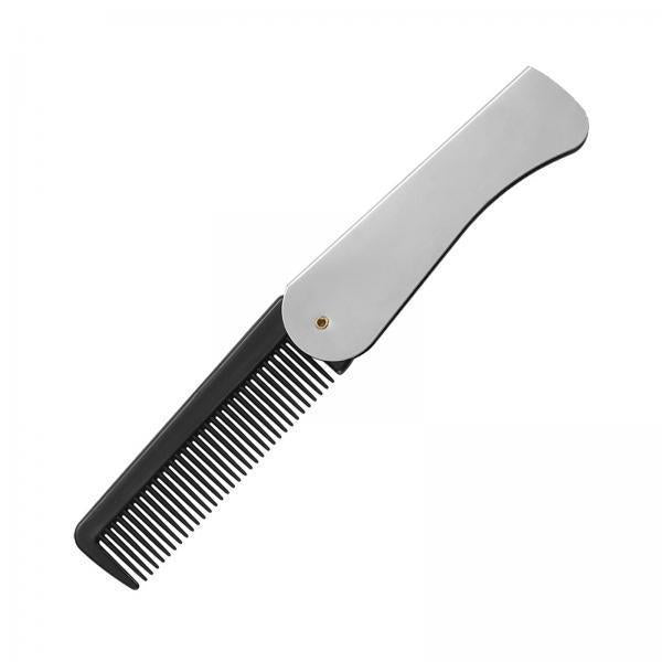 3xFolding Beard Comb Stainless Steel Comb Mini Wallet Comb Beard and Hair Comb
