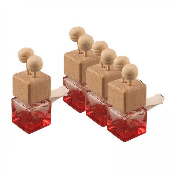 4x4 Pieces Car Aromatherapy Diffuser Bottles Scent Odor Decor for Office Car Red