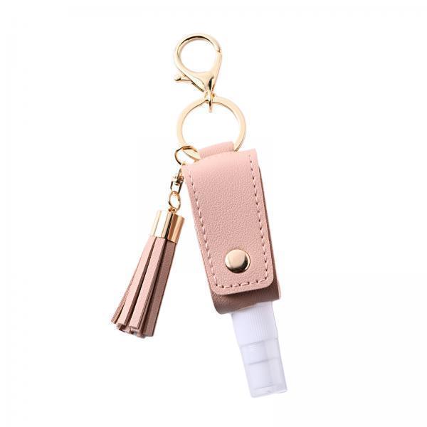 4x30ml Hand Washing Keychain Refillable Spray Bottle for Shampoo Liquid Pink