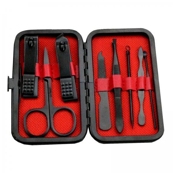 3xTravel Home Manicure Stainless Nail Clippers Tool Set with Case 8Pcs