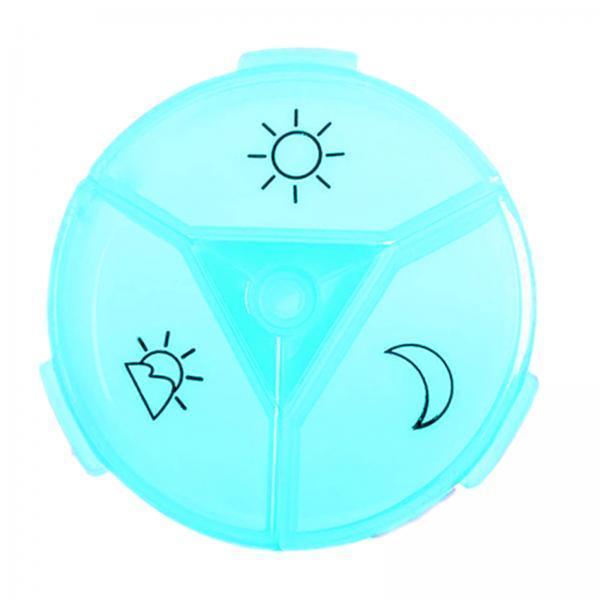 4xPill Box Tablet Organizer Dispenser Vitamin Medication Container Cyan