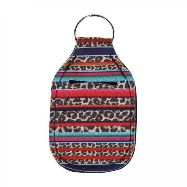 2xSmall Lip Balm Hand Sanitizer Holder Keychain Travel Case Leopard
