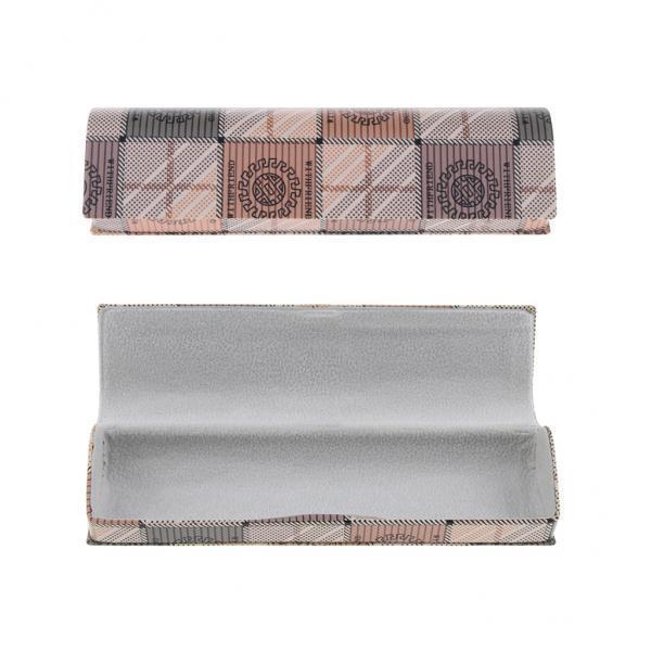 3x2 Pieces Eyeglass Box Glasses Case Protector Storage Container Brown Grid