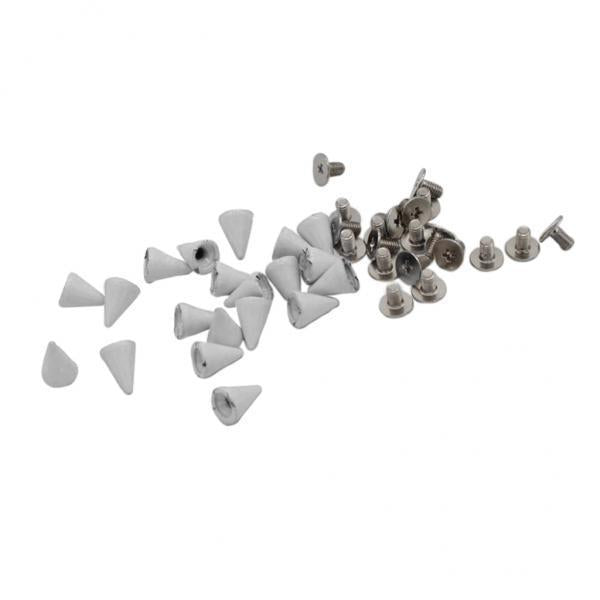 4x20 Set/Bag Alloy Screwback Studs Spike Punk Rock Rivet Studs for Craft White