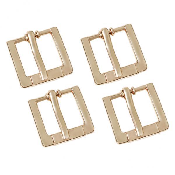 2x4pcs Replacement Metal Belt Buckle for Leather Belt Handbag Strap Golden