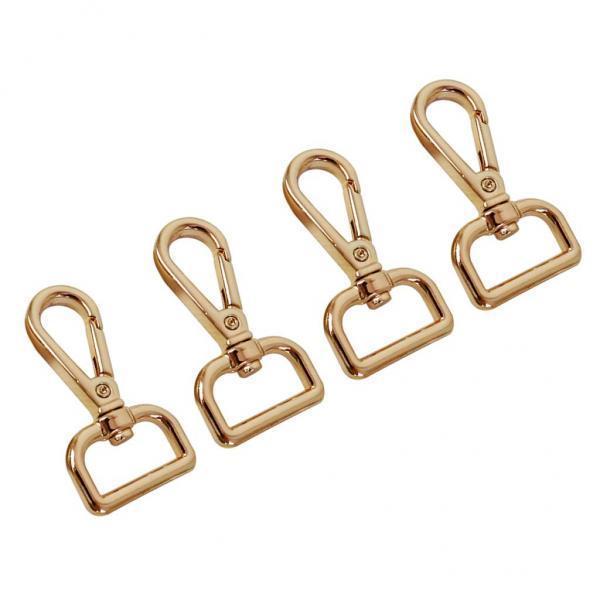 2x4pcs Swivel Lobster Claw Clasps Square Tail Hook Accessories 20mm Golden
