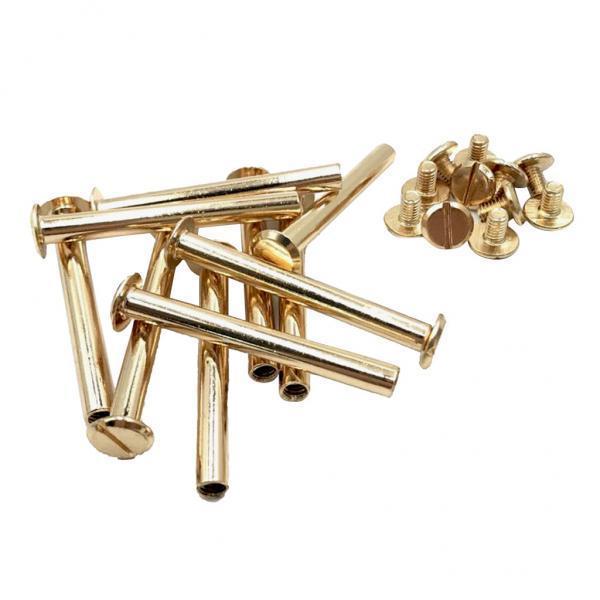 4x10 Sets Posts Binding Screwback Rivets Scrapbook Binding Tool Golden 10x25mm