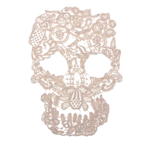 2xCotton Embroidered Skull Patches Appliques for Clothes Dress Bag Decor