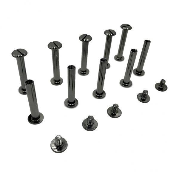 2x10pcs Nickel Plated Screws Rivets DIY Scrapbook Album Binding Black 10x30mm