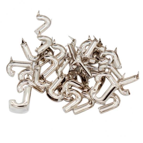 2x30 Pcs Alloy Silver DIY Alphabet Letter Claw Rivets for Sewing Accessories J