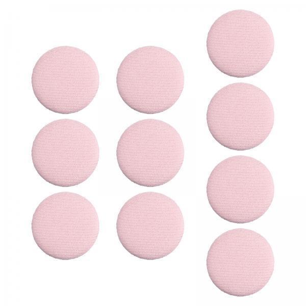 3x10Pcs Fabric Cloth Covered Buttons Metal Shank Buttons DIY for Coats Clothes Pink
