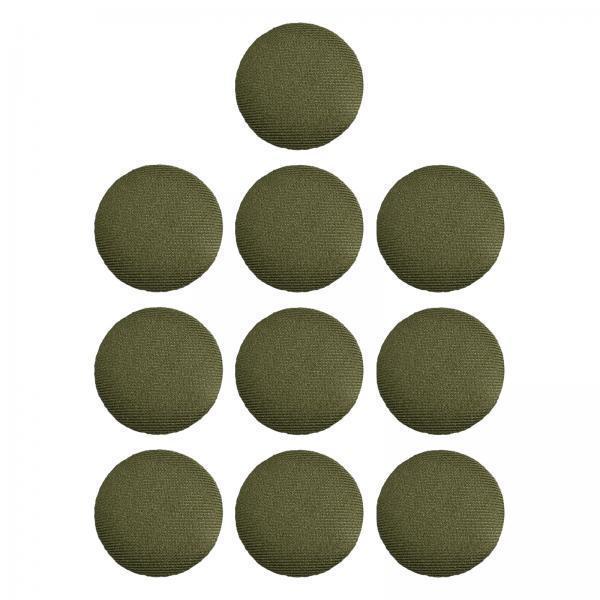 3x10x Fabric Cloth Covered Buttons DIY Metal Shank Buttons for Jackets Garment Green