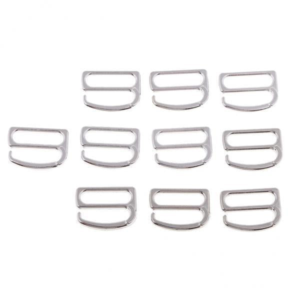 2x10pcs Alloy Replacement Bra Strap Slide Hook Fig 9 Lingerie Adjuster 15mm