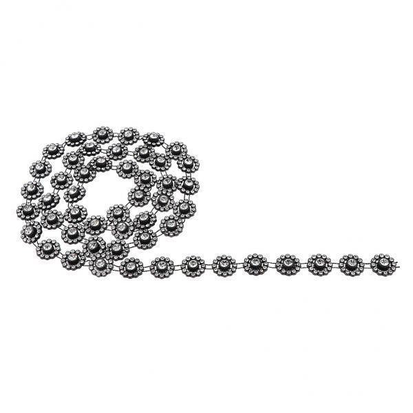 2x1 Yard Faux Rhinestone Chain DIY Sewing Trim for Wedding Dress Decor Black