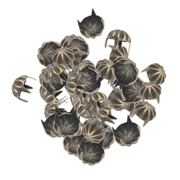 2x50pcs Pumpkin Studs Metal Claw Nailhead Punk Stud Rivet Spikes Bronze